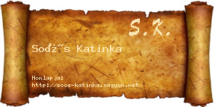 Soós Katinka névjegykártya